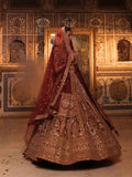 Bridal Lehenga With Cutdana, Sequence, Dori, Resham, Metal Tiki Detailing Embroidery - Riwaaz