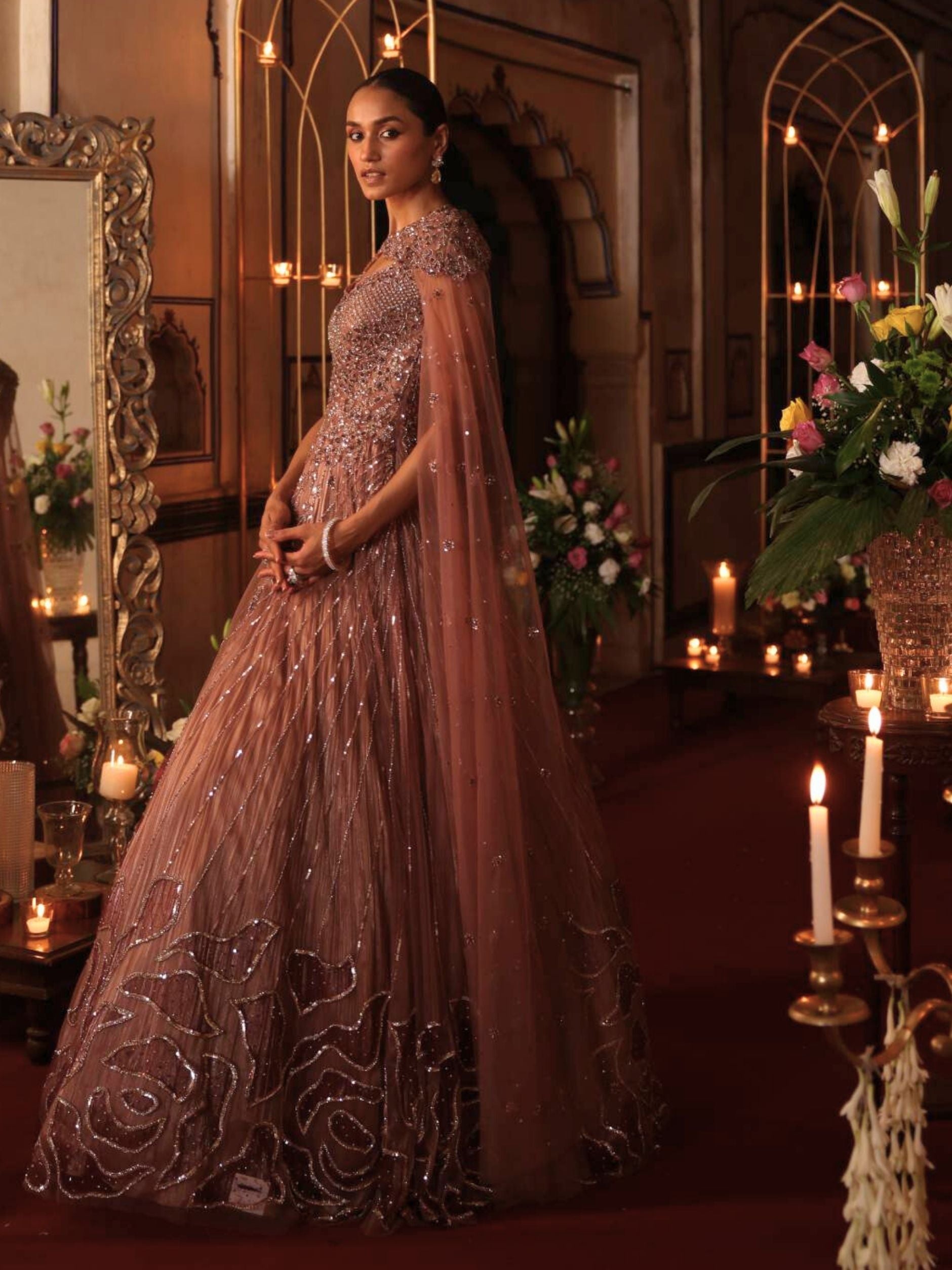 Elegant Gown With Sequence Cut Dana Pot Detailing Embroidery - Riwaaz