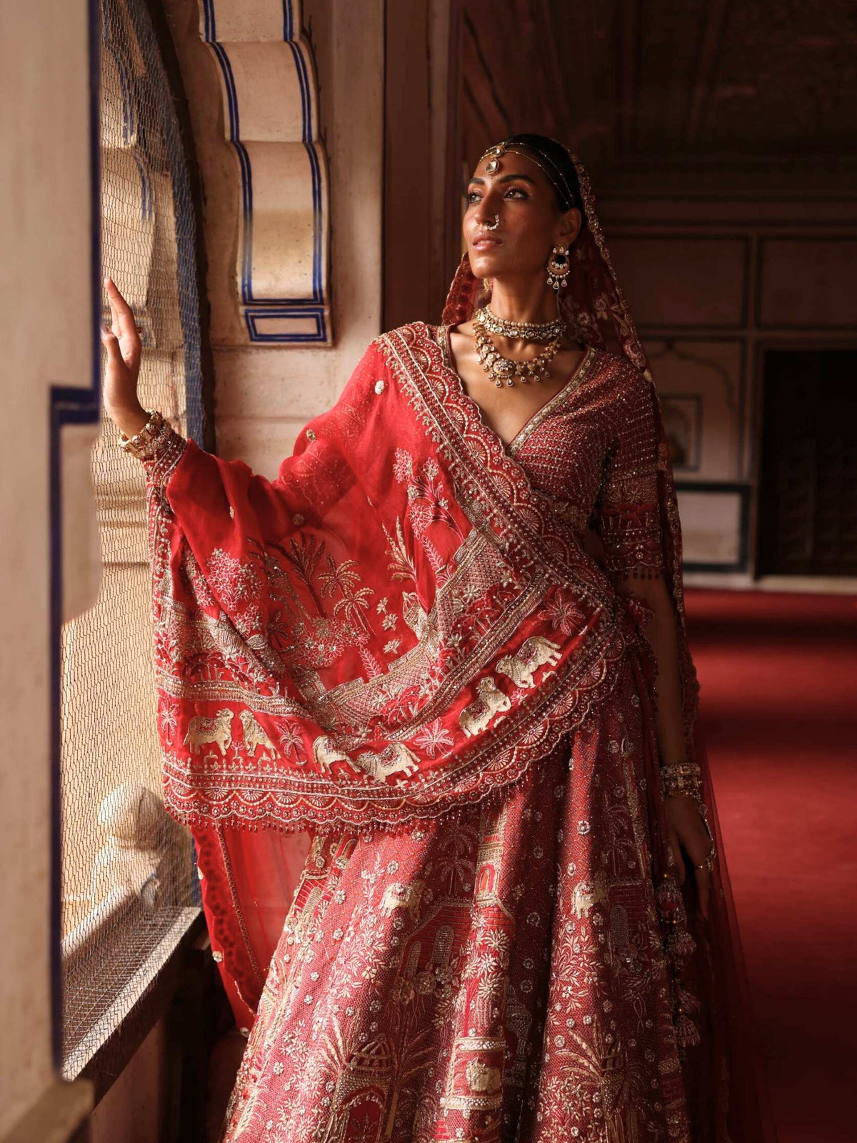 Designer Lehenga With Zari Zardosi Pull Detailing Embroidery - Riwaaz