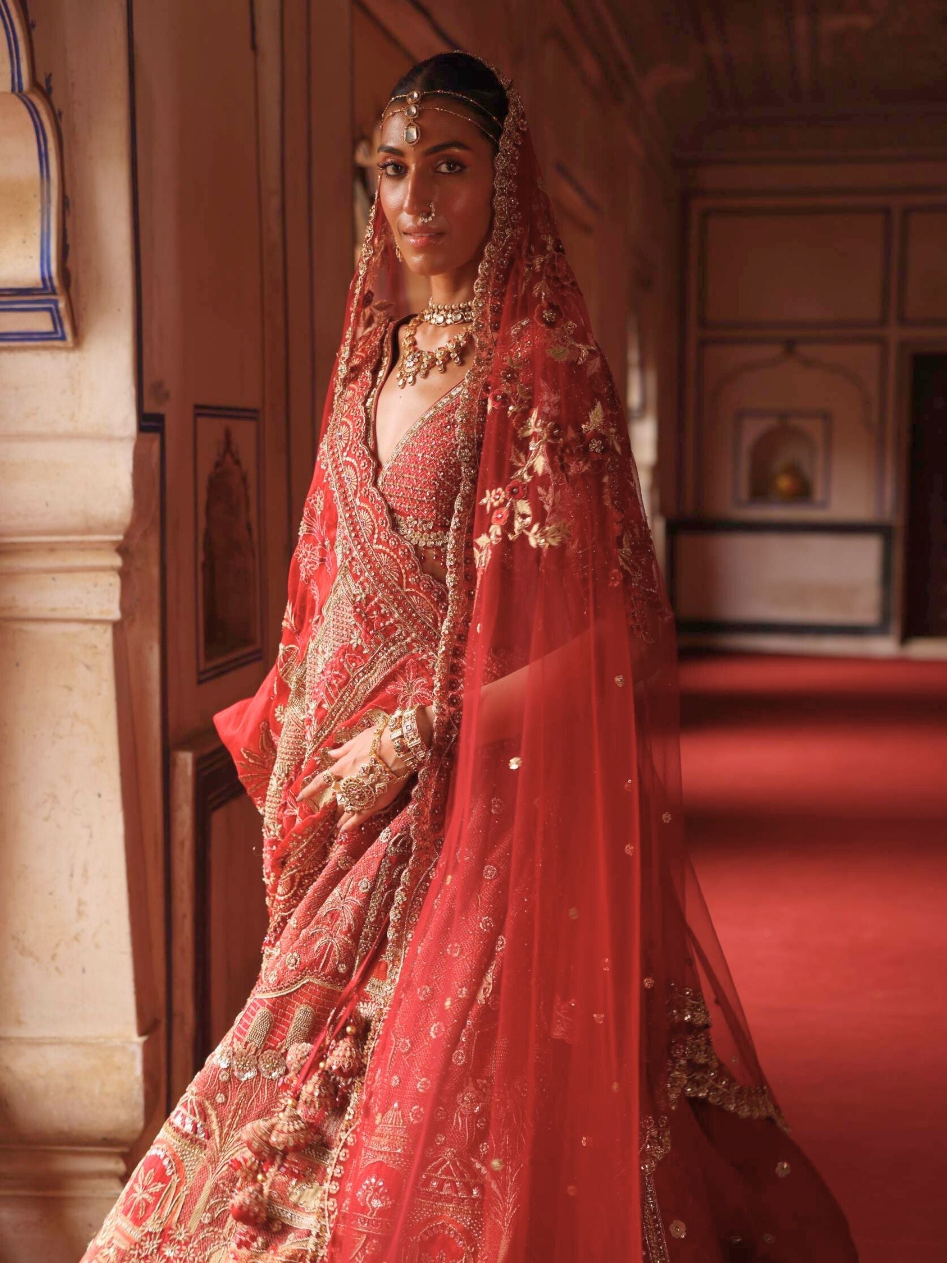 Designer Lehenga With Zari Zardosi Pull Detailing Embroidery - Riwaaz