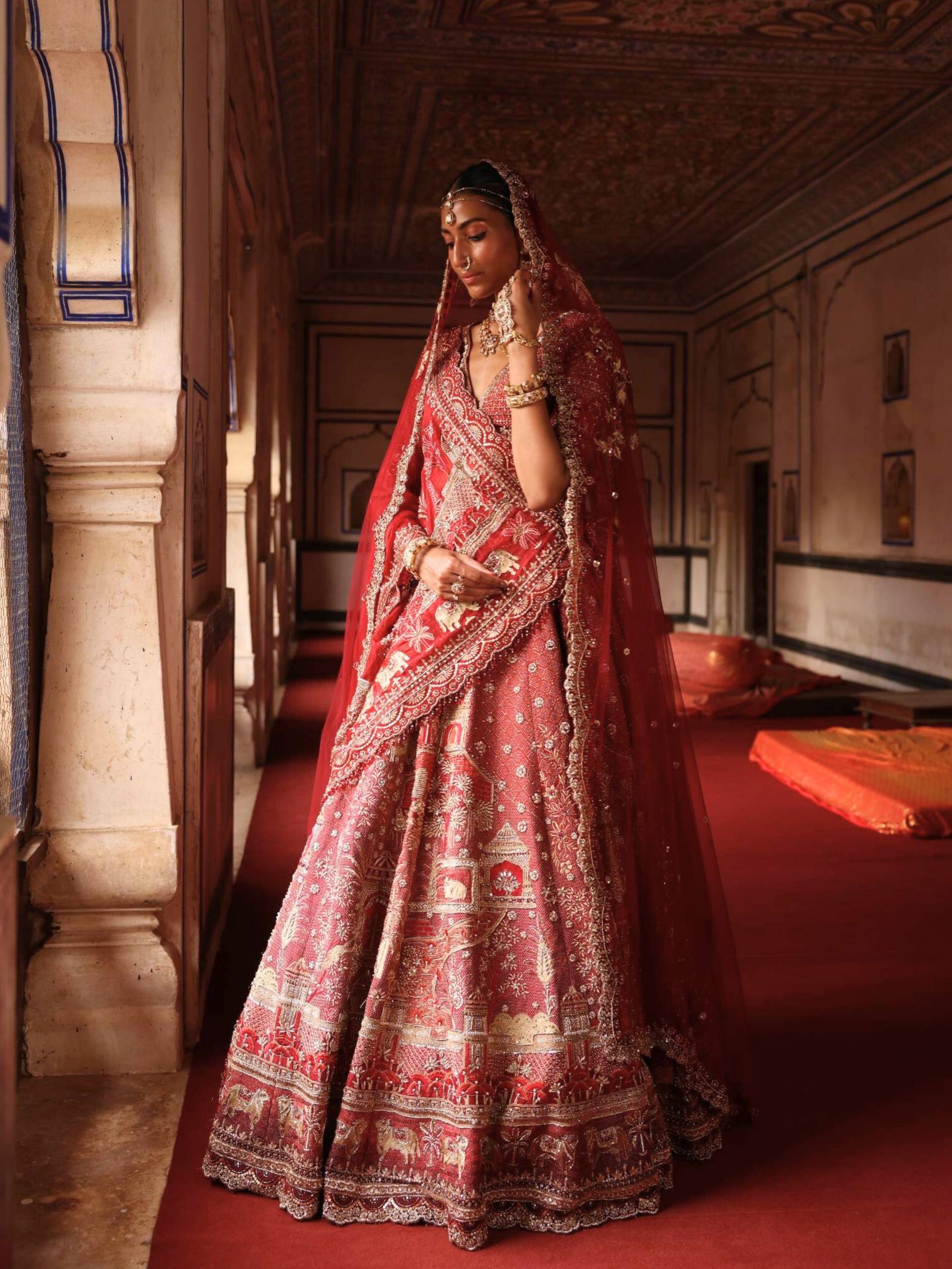Designer Lehenga With Zari Zardosi Pull Detailing Embroidery - Riwaaz