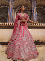 Bridal Lehenga With Resham Zardosi Pull Detailing Embroidery - Riwaaz - House of Surya
