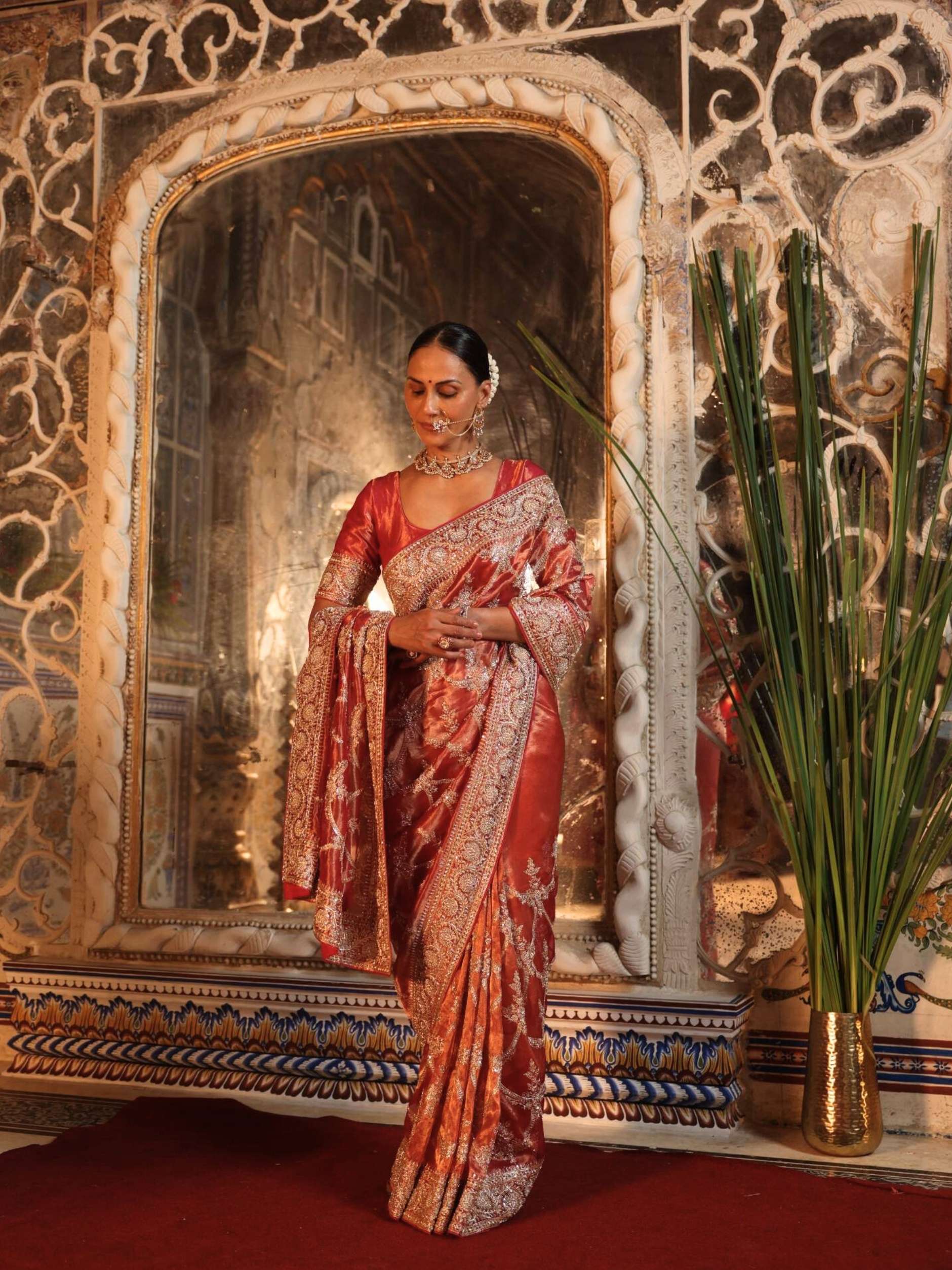 Designer Bridal Lehenga With Zari Dori Zardosi Cut Dana Detailing Embroidery - Riwaaz