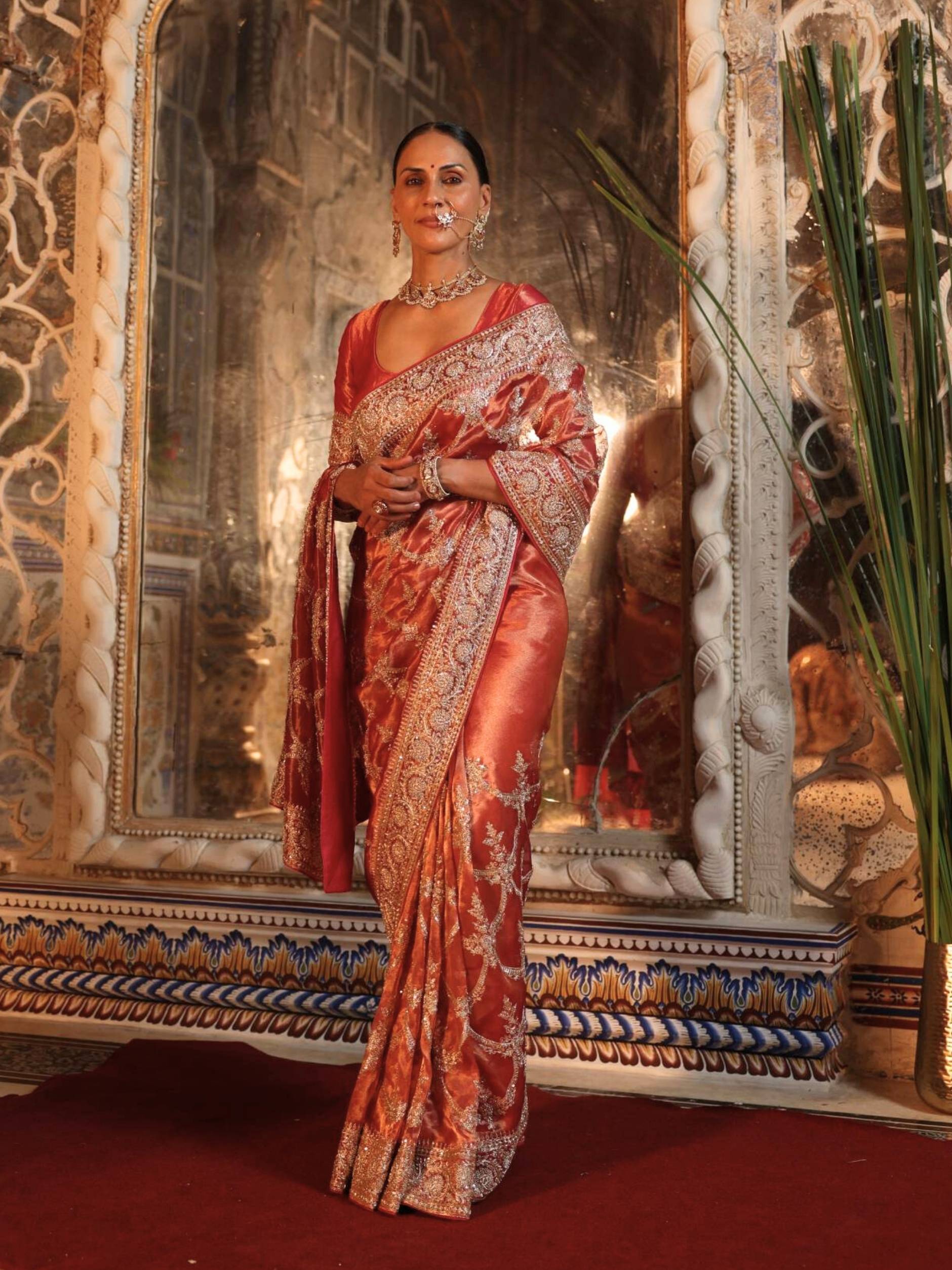 Designer Bridal Saree With Zari Dori Zardosi Cut Dana Detailing Embroidery - Riwaaz - House of Surya
