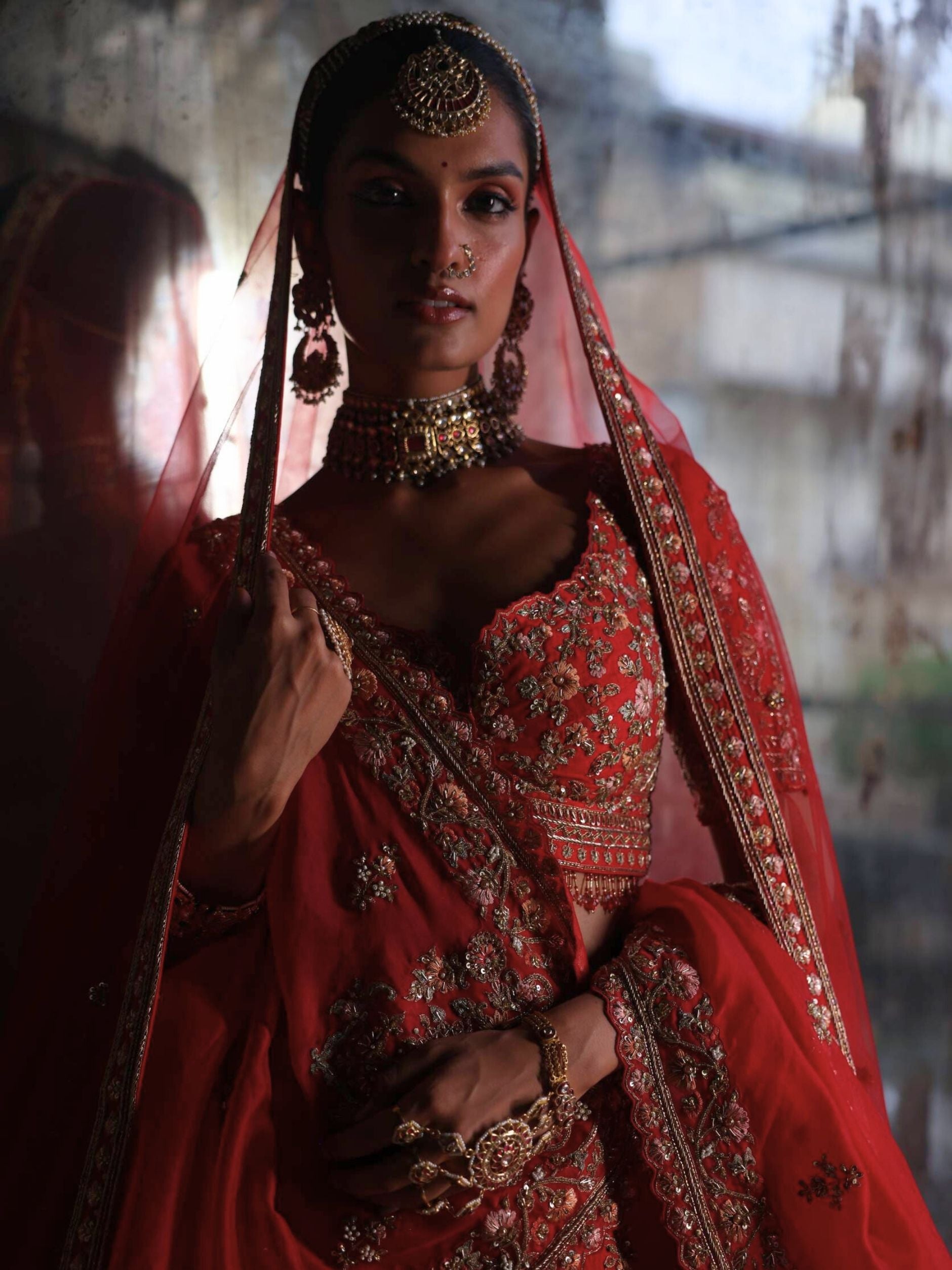 Bridal Lehenga With Zardosi Resham Pull Sequence Detailing Embroidery - Riwaaz
