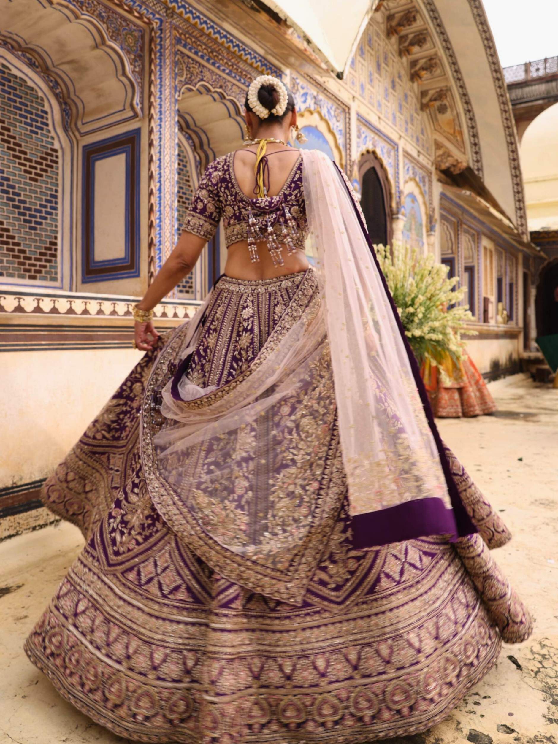 Bridal Lehenga With Zardosi Zari Detailing Embroidery - Riwaaz