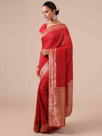 Red Georgette Saree with Blouse - House of Surya