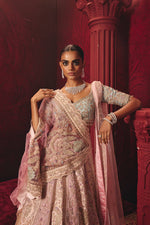 Zardozi Raw Silk Ensemble In Rani – ANTARA - House of Surya