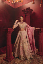 ANTARA Gold Tissue Engagement Lehenga with Zardozi Work - House of Surya