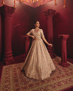 ANTARA Gold Tissue Bridal Lehenga with Exquisite Zardozi Work - House of Surya