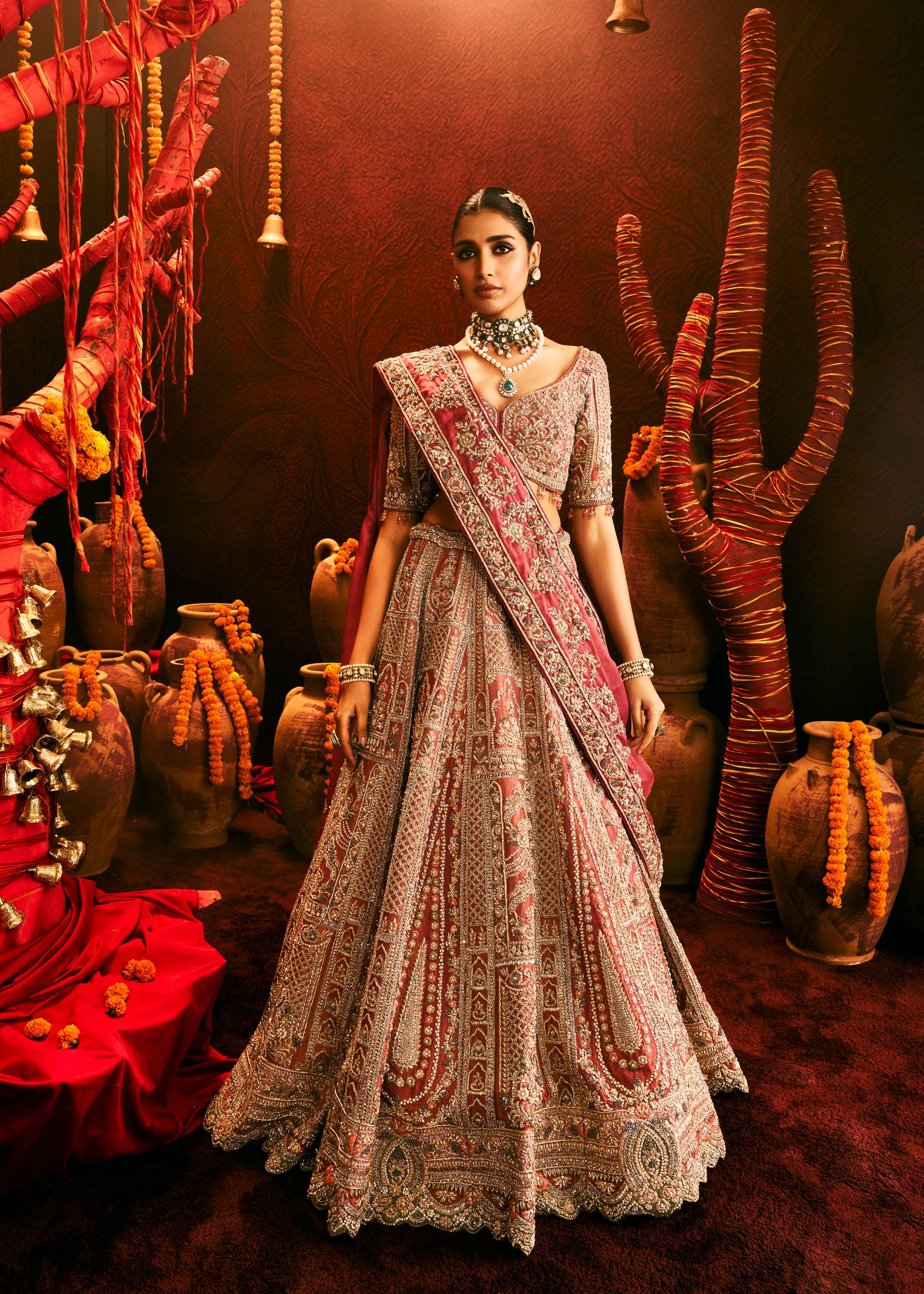 Tissue Ensemble With Zardozi Work – Antara