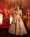 Ensemble In greyish Pink With Zardozi – ANTARA