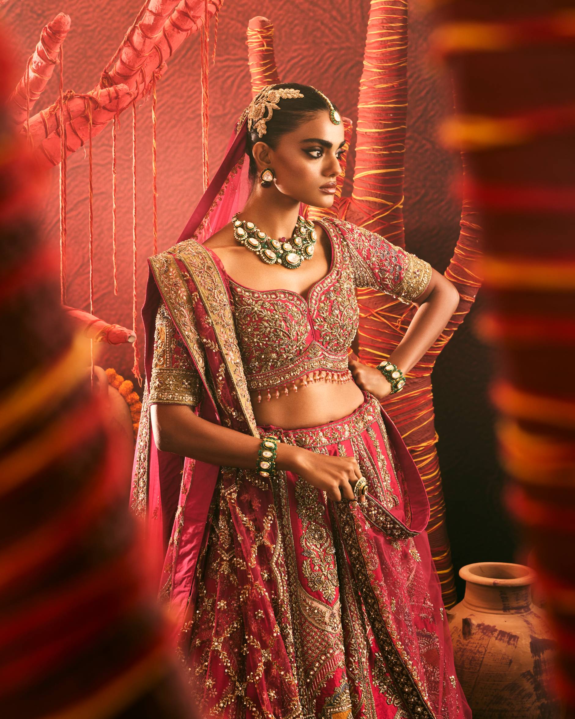 Corel Raw Silk Ensemble Featuring Zardozi Embroidery – ANTARA