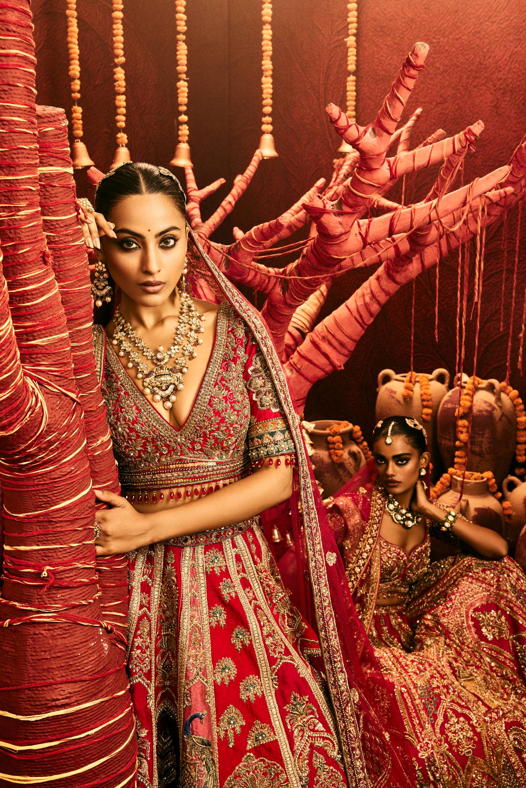 Corel Raw Silk Ensemble Featuring Zardozi Embroidery – ANTARA