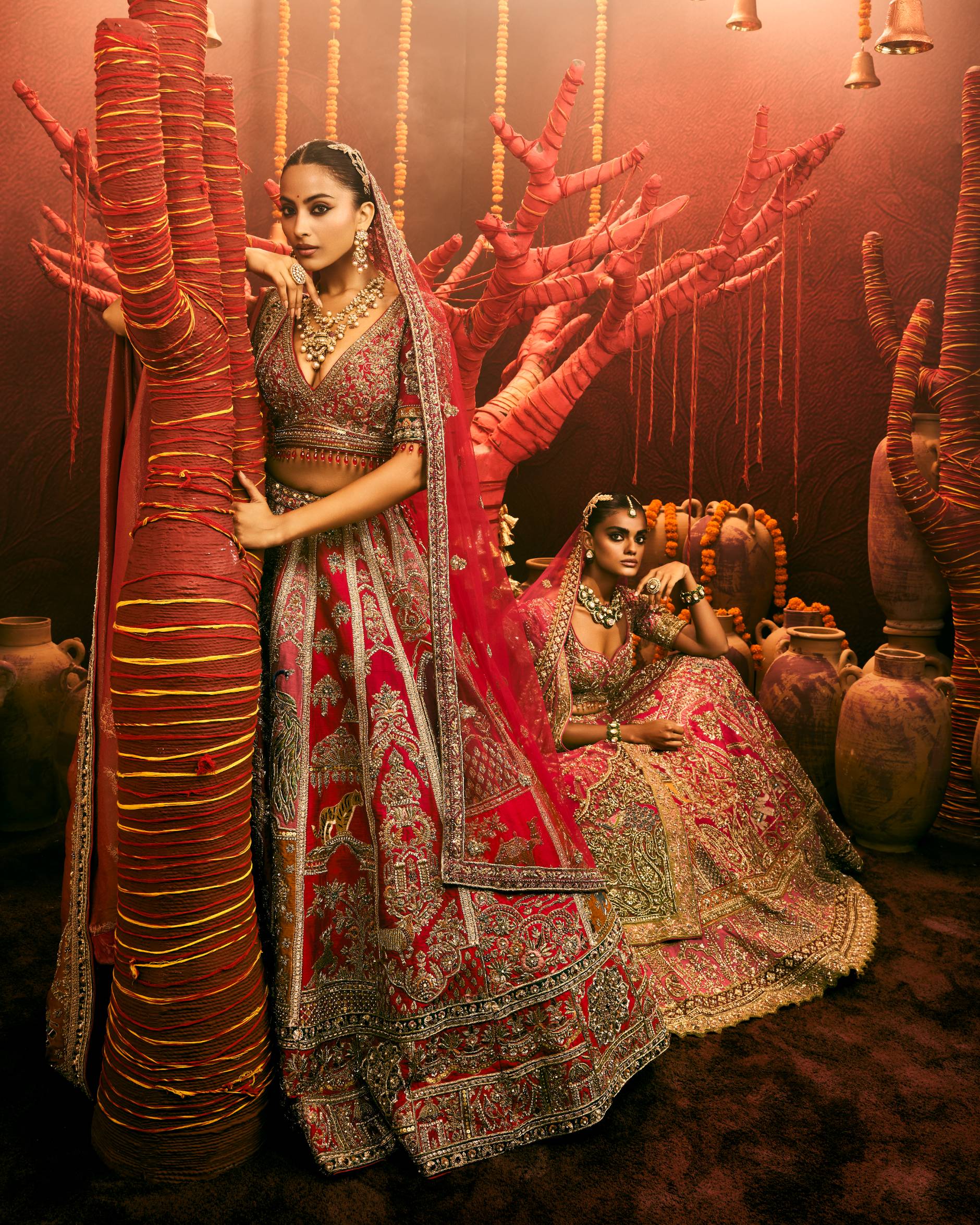 Corel Raw Silk Ensemble Featuring Zardozi Embroidery – ANTARA