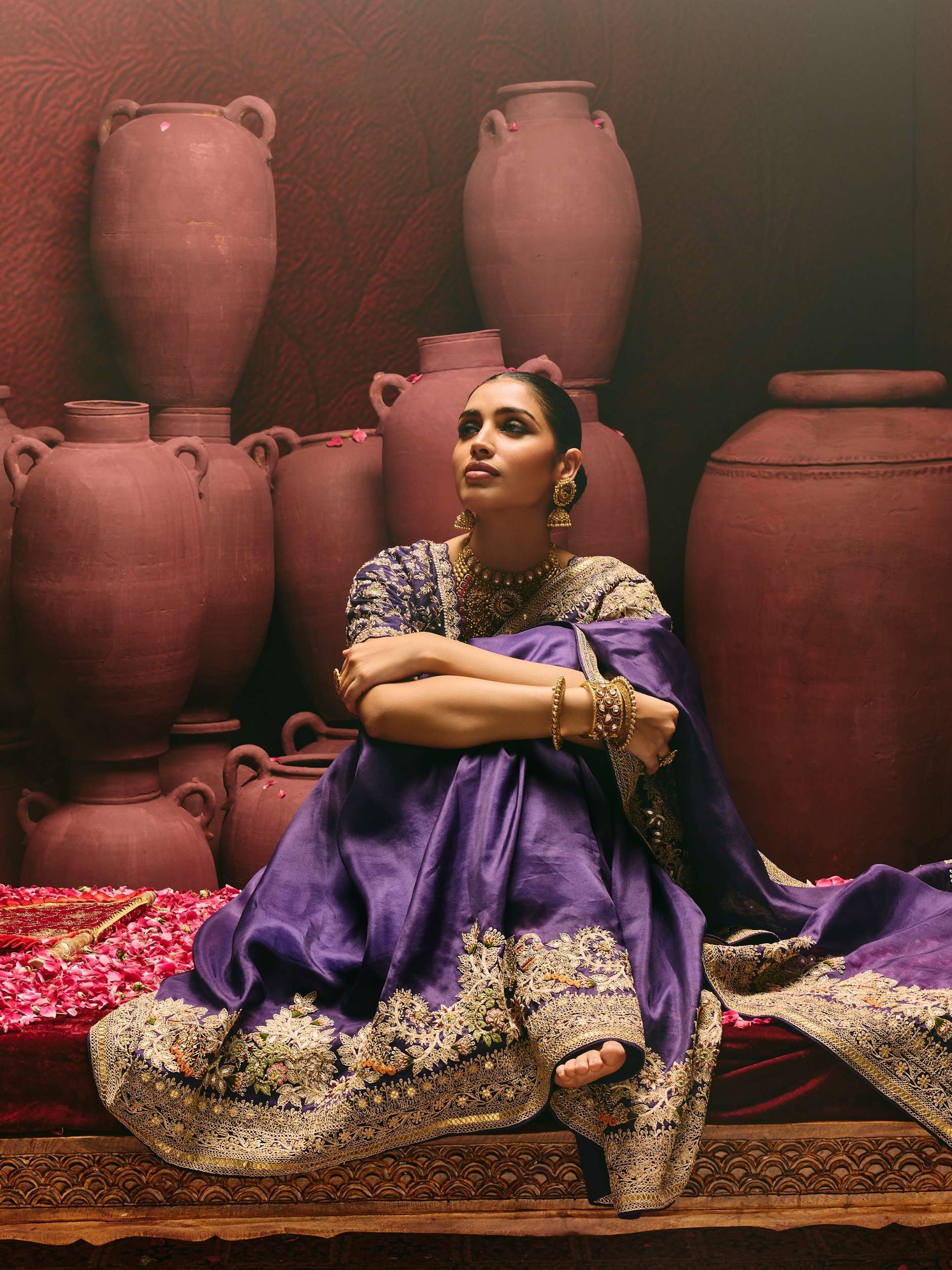 Crape Saree With Zarodzi Work – ANTARA