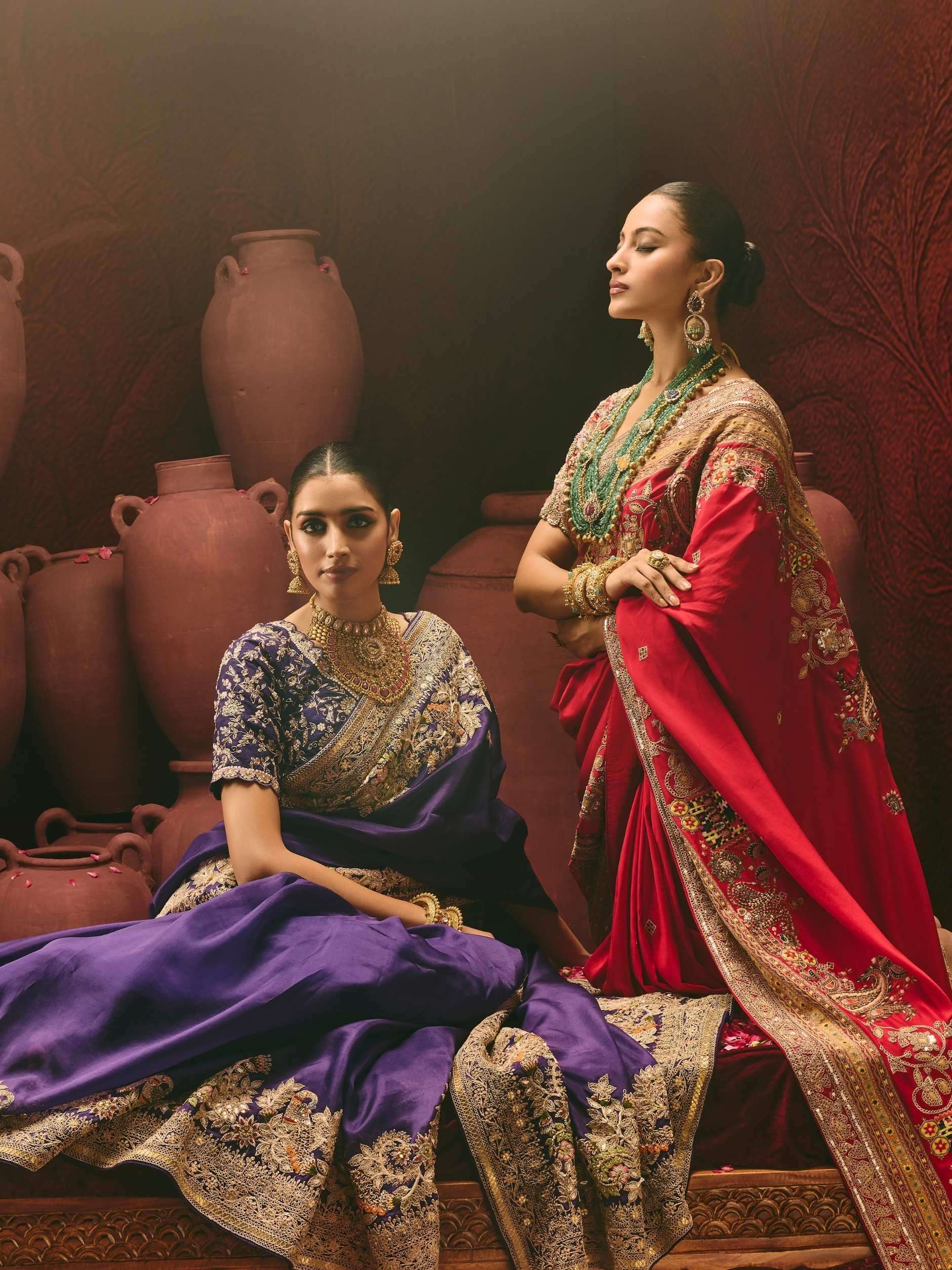 Crape Saree With Zarodzi Work – ANTARA