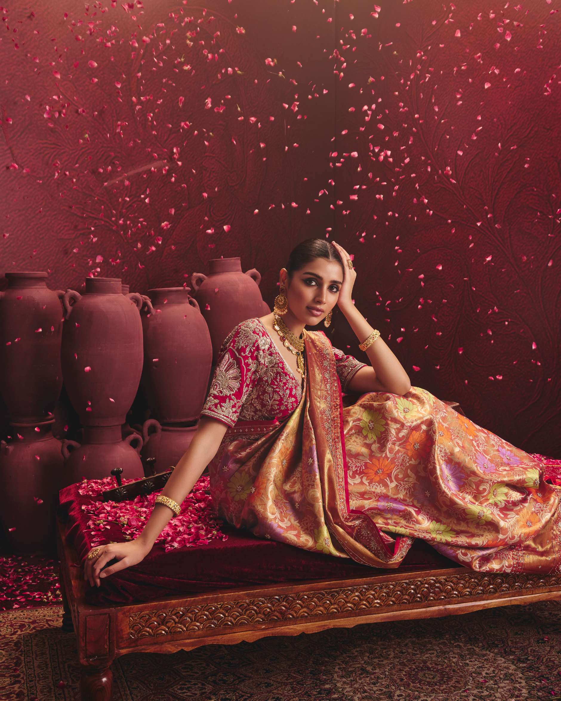 Zardozi Silk Saree In Pink Multi – ANTARA