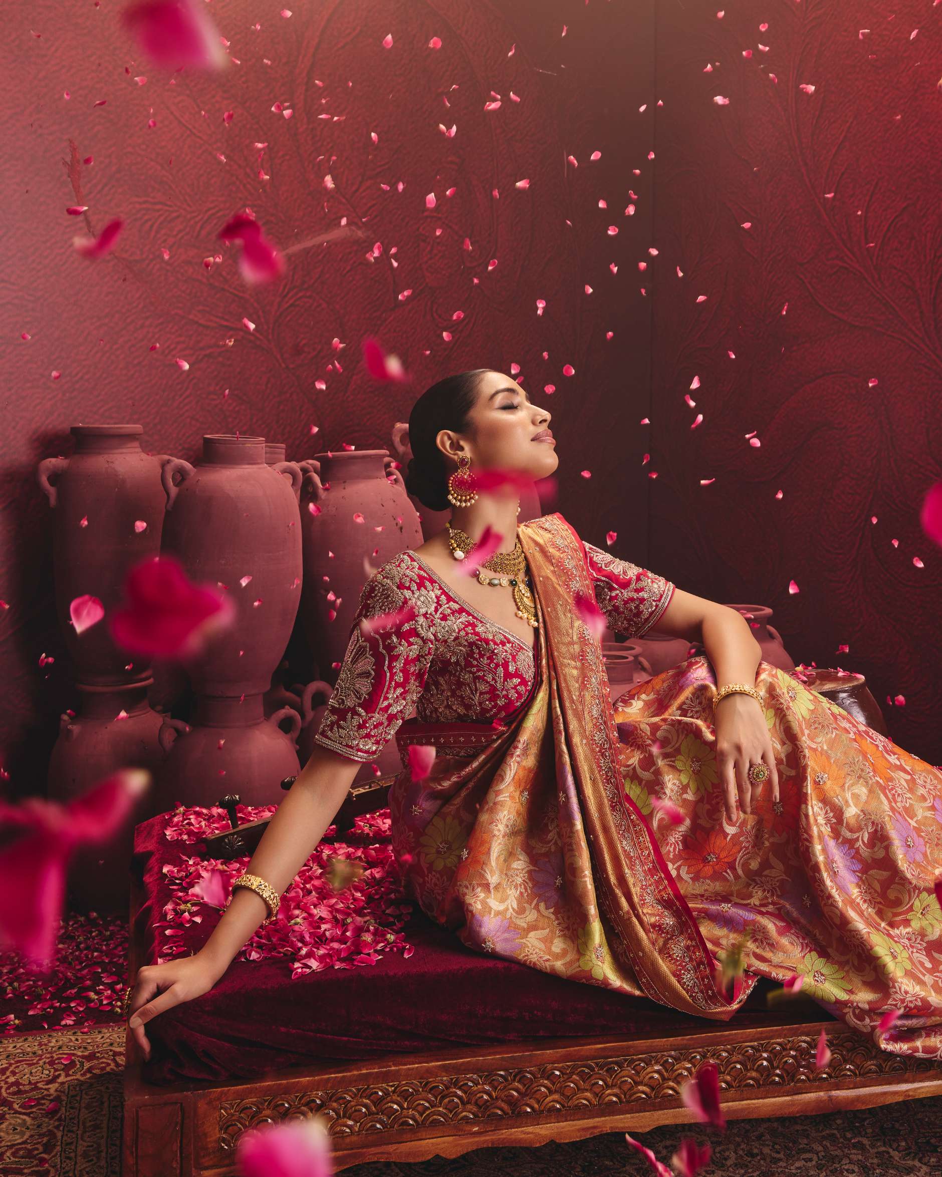 Zardozi Silk Saree In Pink Multi – ANTARA