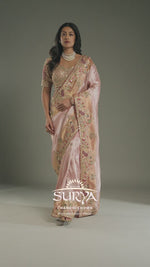 Best Pink Tissue Saree,Pure Tissue Saree Buy Online For Women - House of Surya