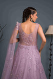 Lavender Color Gown With Cutdana,Thread Work - House of Surya