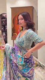 Georgette Saree with Mirror & Zari Work - House of Surya